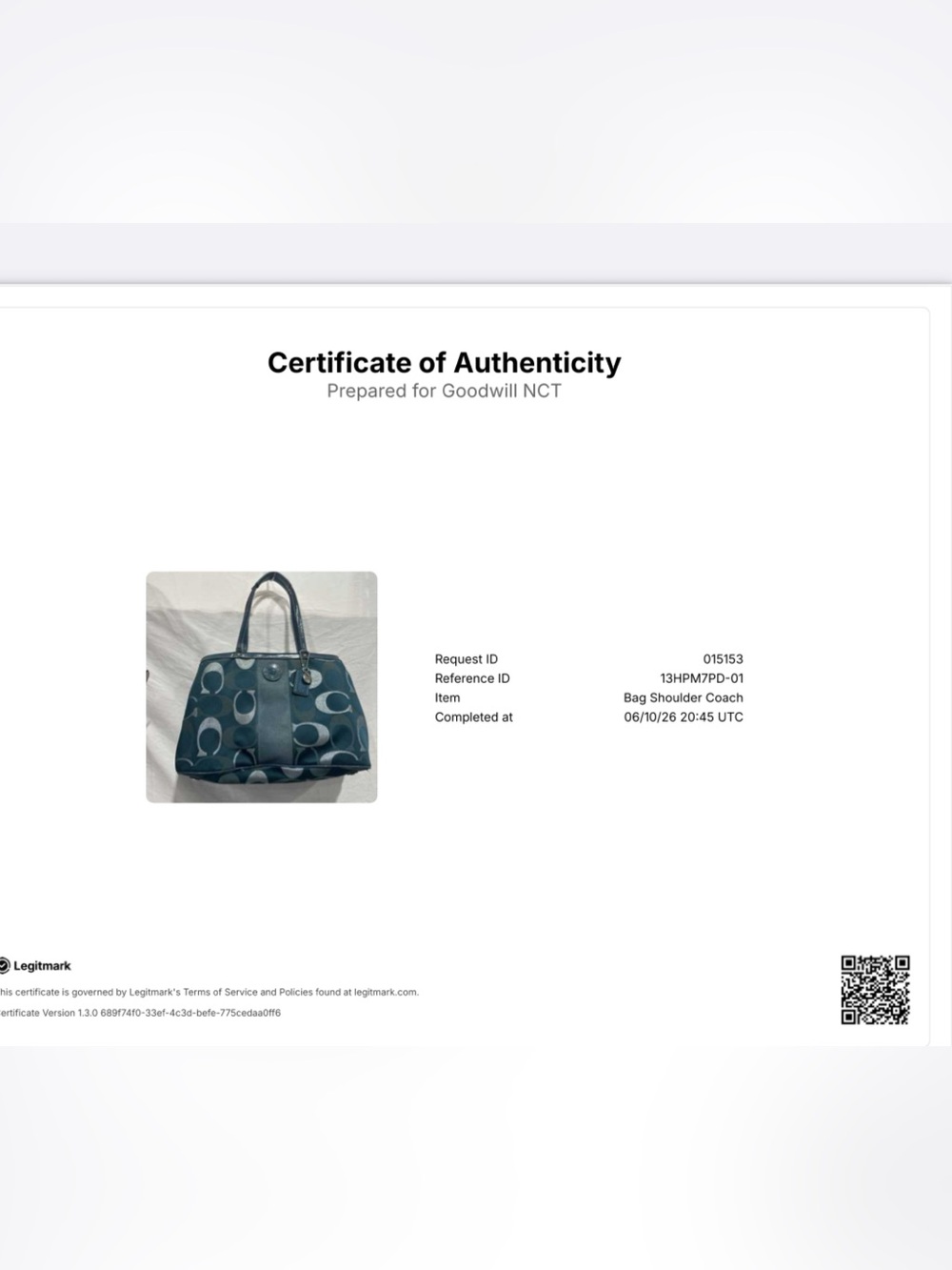 Coach Signature Stripe 3 Color Signature Metallic Carryall -COA - Picture 16 of 16